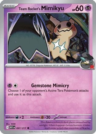 Team Rocket's Mimikyu 097/217  - Reverse Holofoil ME Ascended Heroes