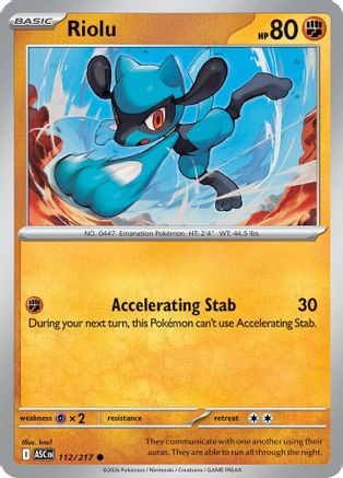Riolu 112  - Reverse Holofoil ME Ascended Heroes