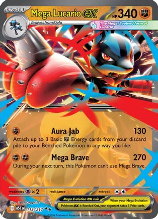 Mega Lucario ex 113  - Holofoil ME Ascended Heroes