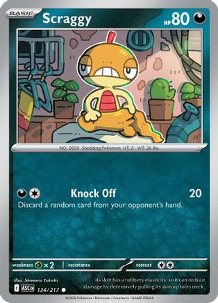 Scraggy 134  - Reverse Holofoil ME Ascended Heroes