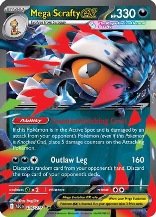 Mega Scrafty ex 135/217  - Holofoil ME Ascended Heroes