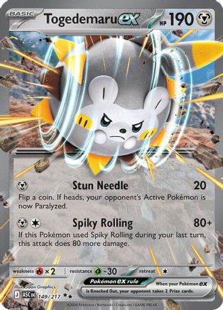 Togedemaru ex 149  - Holofoil ME Ascended Heroes