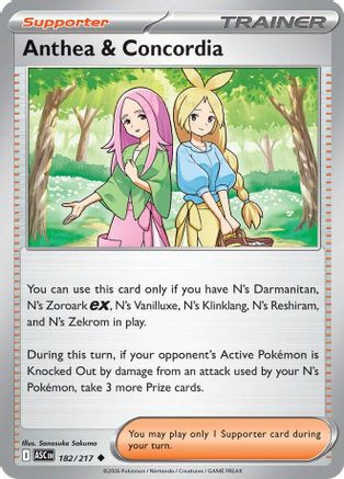 Anthea & Concordia 182/217  - Reverse Holofoil ME Ascended Heroes