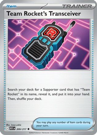 Team Rocket's Transceiver 209/217  ME Ascended Heroes