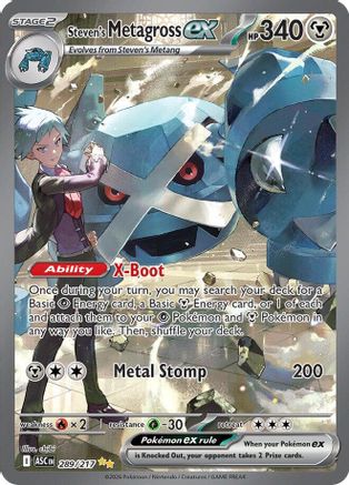 Steven's Metagross ex 289  - Holofoil ME Ascended Heroes