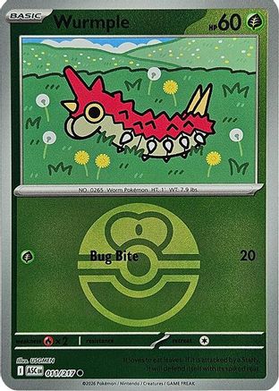 Wurmple (Love Ball) 011  - Reverse Holofoil ME Ascended Heroes