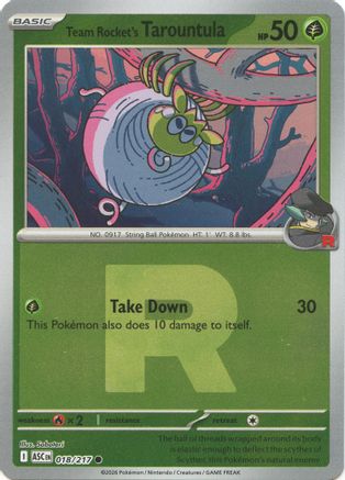 Team Rocket's Tarountula (Team Rocket) 018  - Reverse Holofoil ME Ascended Heroes