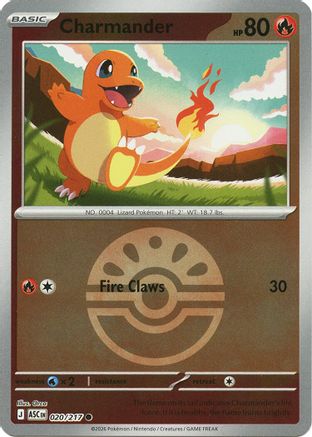 Charmander (Quick Ball) 020  - Reverse Holofoil ME Ascended Heroes