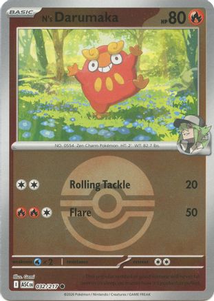 N's Darumaka (Poke Ball) 032  - Reverse Holofoil ME Ascended Heroes