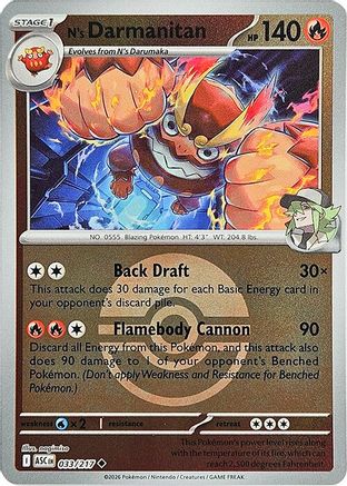 N's Darmanitan (Poke Ball) 033  - Reverse Holofoil ME Ascended Heroes