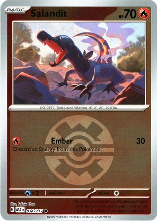 Salandit (Quick Ball) 034  - Reverse Holofoil ME Ascended Heroes