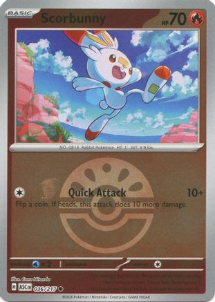 Scorbunny 036/217  - Reverse Holofoil ME Ascended Heroes