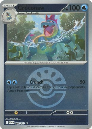 Croconaw (Friend Ball) 042  - Reverse Holofoil ME Ascended Heroes