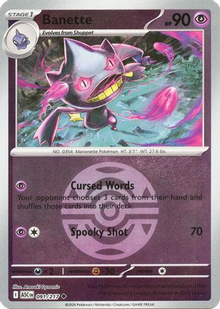 Banette 091/217  - Reverse Holofoil ME Ascended Heroes