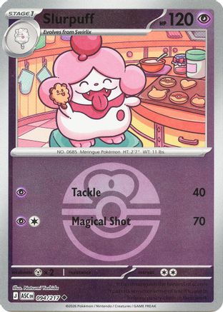 Slurpuff 094/217  - Reverse Holofoil ME Ascended Heroes