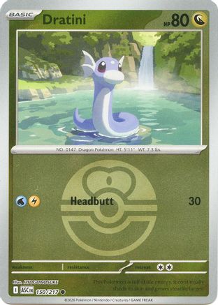 Dratini (Love Ball) 150  - Reverse Holofoil ME Ascended Heroes