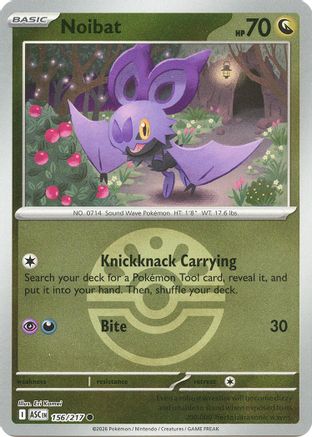 Noibat (Friend Ball) 156  - Reverse Holofoil ME Ascended Heroes