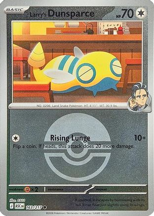 Larry's Dunsparce (Poke Ball) 163  - Reverse Holofoil ME Ascended Heroes