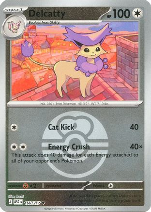 Delcatty (Love Ball) 166  - Reverse Holofoil ME Ascended Heroes