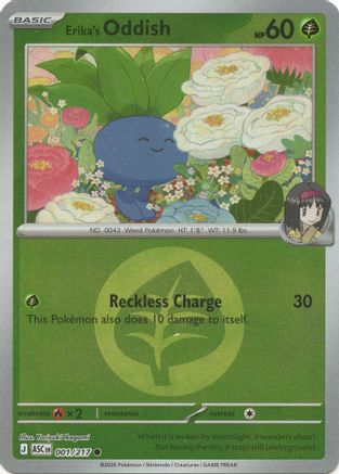 Erika's Oddish (Energy Symbol Pattern) 001  - Reverse Holofoil ME Ascended Heroes