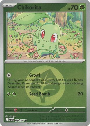 Chikorita (Energy Symbol Pattern) 008  - Reverse Holofoil ME Ascended Heroes