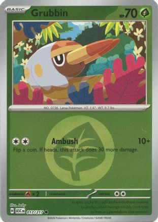 Grubbin (Energy Symbol Pattern) 017  - Reverse Holofoil ME Ascended Heroes
