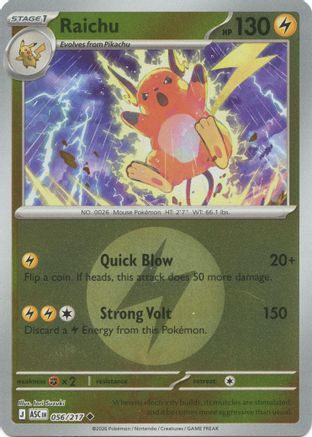 Raichu (Energy Symbol Pattern) 056  - Reverse Holofoil ME Ascended Heroes