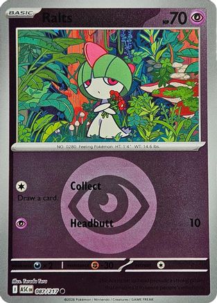 Ralts (Energy Symbol Pattern) 087  - Reverse Holofoil ME Ascended Heroes