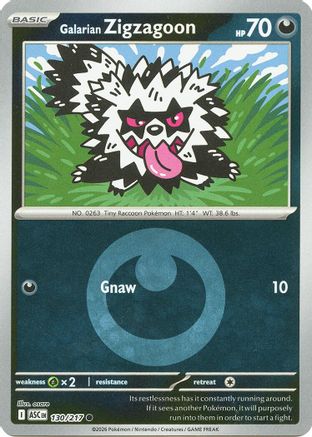 Galarian Zigzagoon (Energy Symbol Pattern) 130  - Reverse Holofoil ME Ascended Heroes
