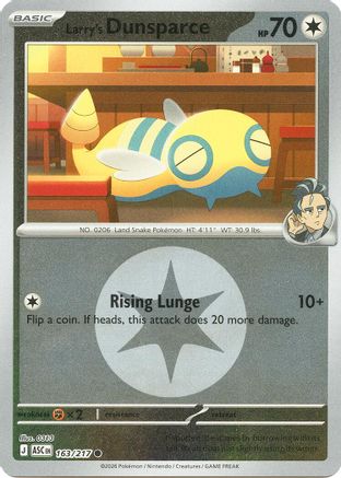 Larry's Dunsparce (Energy Symbol Pattern) 163  - Reverse Holofoil ME Ascended Heroes