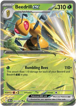Beedrill ex 003/086  - Holofoil ME04 Chaos Rising