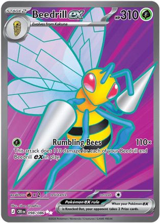 Beedrill ex 098/086  - Holofoil ME04 Chaos Rising