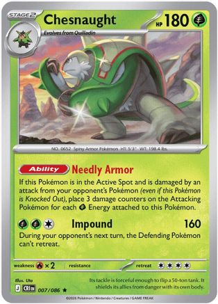Chesnaught 007  - Holofoil ME04 Chaos Rising