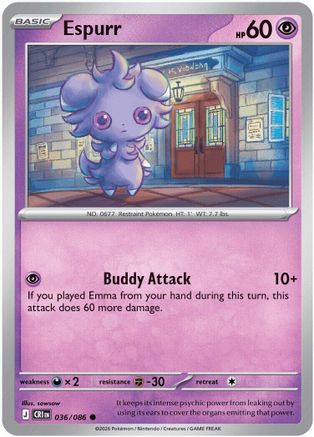 Espurr 036  - Reverse Holofoil ME04 Chaos Rising