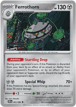 Ferrothorn 063  - Reverse Holofoil ME04 Chaos Rising