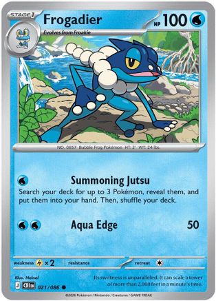 Frogadier 021/086  - Reverse Holofoil ME04 Chaos Rising