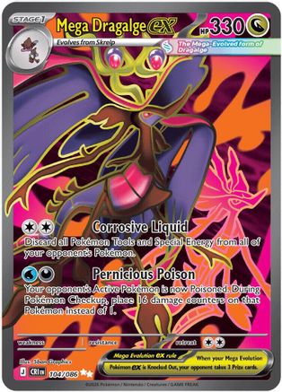 Mega Dragalge ex 104/086  - Holofoil ME04 Chaos Rising