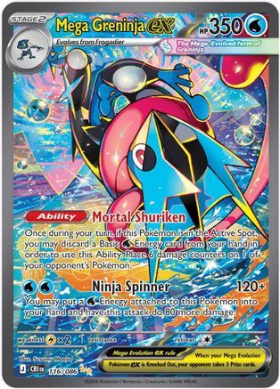 Mega Greninja ex 116/086  - Holofoil ME04 Chaos Rising