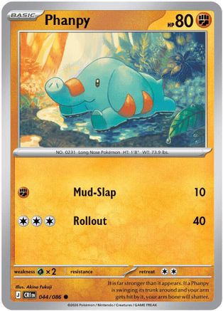 Phanpy 044  - Reverse Holofoil ME04 Chaos Rising