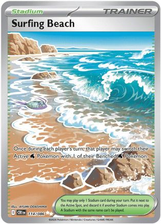 Surfing Beach 114  - Holofoil ME04 Chaos Rising