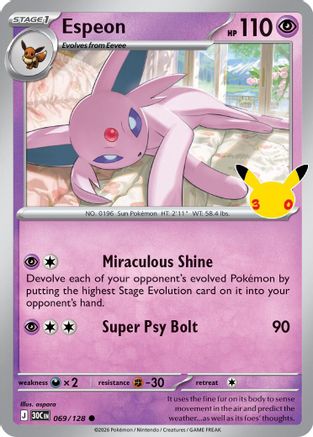 Espeon 069  - Holofoil ME 30th Celebration