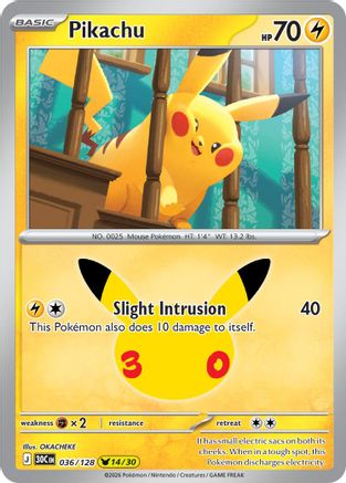 Pikachu 036/128  - Holofoil ME 30th Celebration