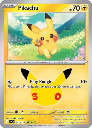 Pikachu 047/128  - Holofoil ME 30th Celebration