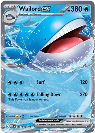 Wailord ex 016/084  - Holofoil ME05 Pitch Black