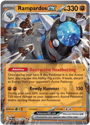 Rampardos ex 045/084  - Holofoil ME05 Pitch Black