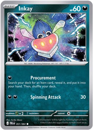 Inkay 051  - Reverse Holofoil ME05 Pitch Black