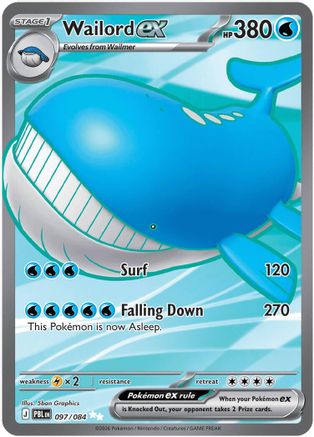 Wailord ex 097/084  - Holofoil ME05 Pitch Black