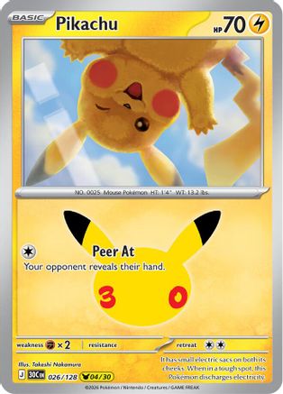 Pikachu 026/128  - Holofoil ME 30th Celebration