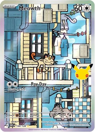 Meowth 144/128  - Holofoil ME 30th Celebration