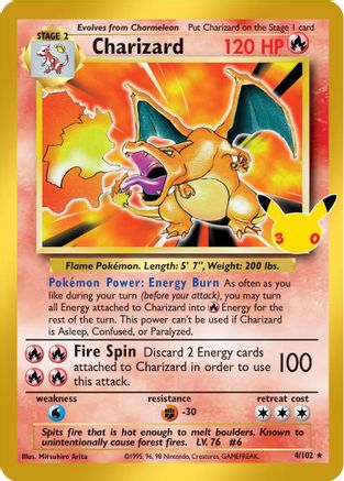Charizard 004/102  - Holofoil ME 30th Celebration Classic Collection